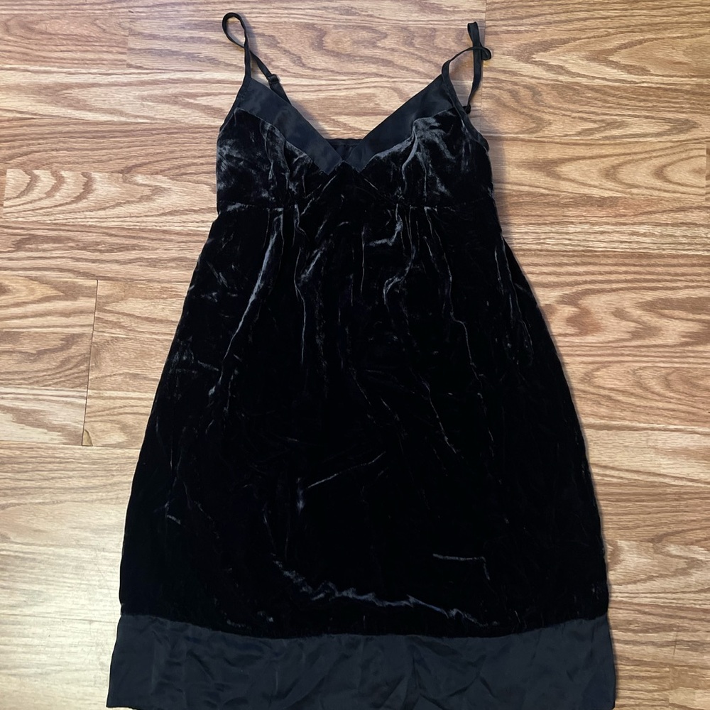 GAP Black Velvet Slip Dress